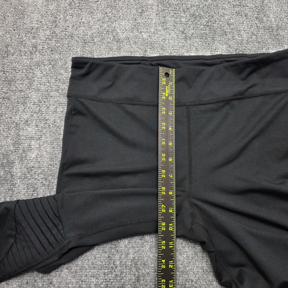 Fox Racing Moto Leggings Black Ribbed Panel Women's Large Athletic Gym Tights - Picture 10 of 13